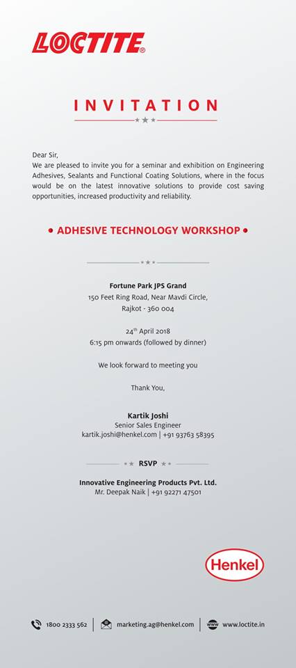 Adhesive Technology Workshop - April 24, 2018 - Rajkot 1 Blog 2